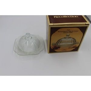 Indiana Glass RECOLLECTION 4499 Madrid Round Butter Dish Cheese Plate & Cover
